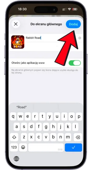 Opcja dodania do ekranu gł&oacute;wnego w Safari